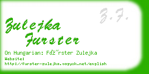 zulejka furster business card